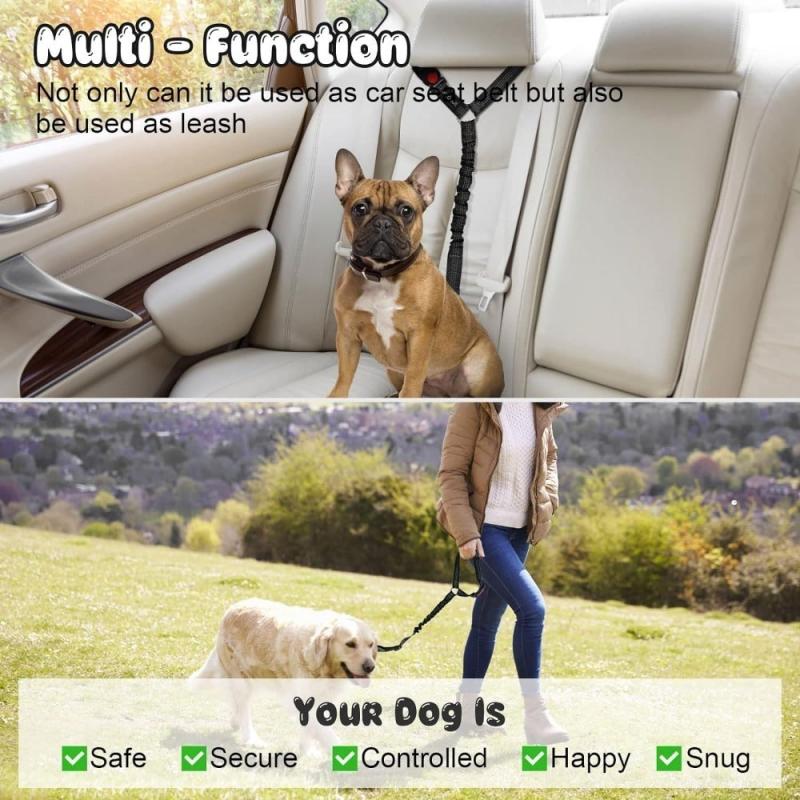 Pet Car Seat Belt Headrest Restraint for Dog Cat Safety, Adjustable Harness