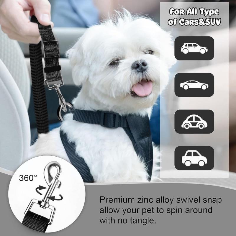 Pet Car Seat Belt Headrest Restraint for Dog Cat Safety, Adjustable Harness
