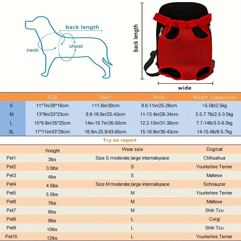 Breathable Dog Cat Carrier Backpack Adjustable Mesh Travel