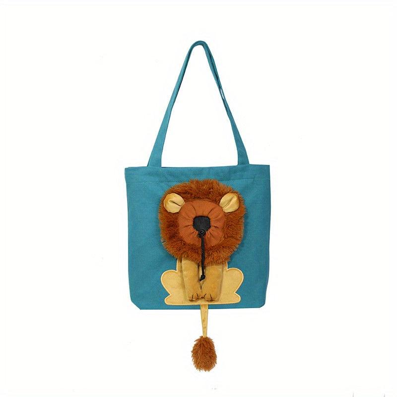 Pet Dog Carriers Handbag Bag Lion Pattern Canvas Shoulder Sling Carriers