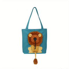 Pet Dog Carriers Handbag Bag Lion Pattern Canvas Shoulder Sling Carriers