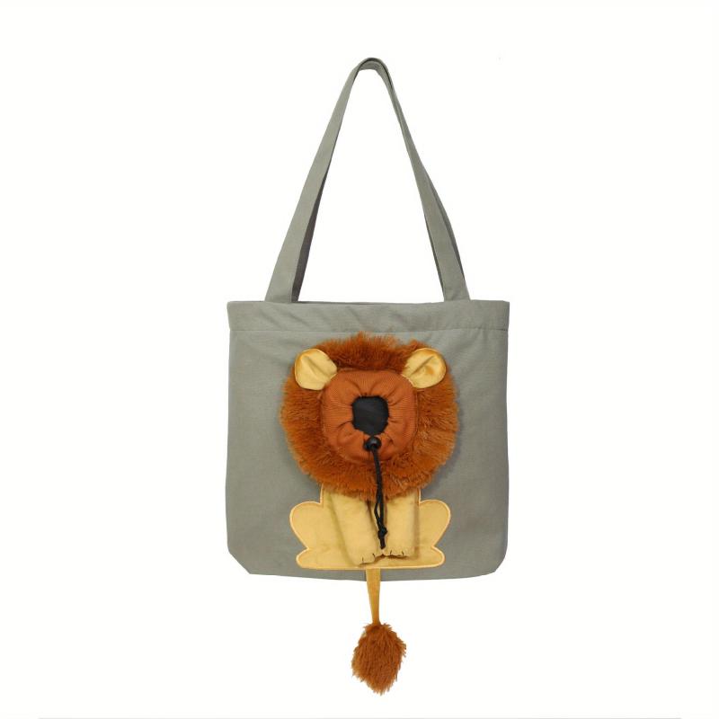 Pet Dog Carriers Handbag Bag Lion Pattern Canvas Shoulder Sling Carriers