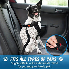 2pcs Retractable Dog Car Seatbelts Adjustable Pet Seat Belt with Bowl