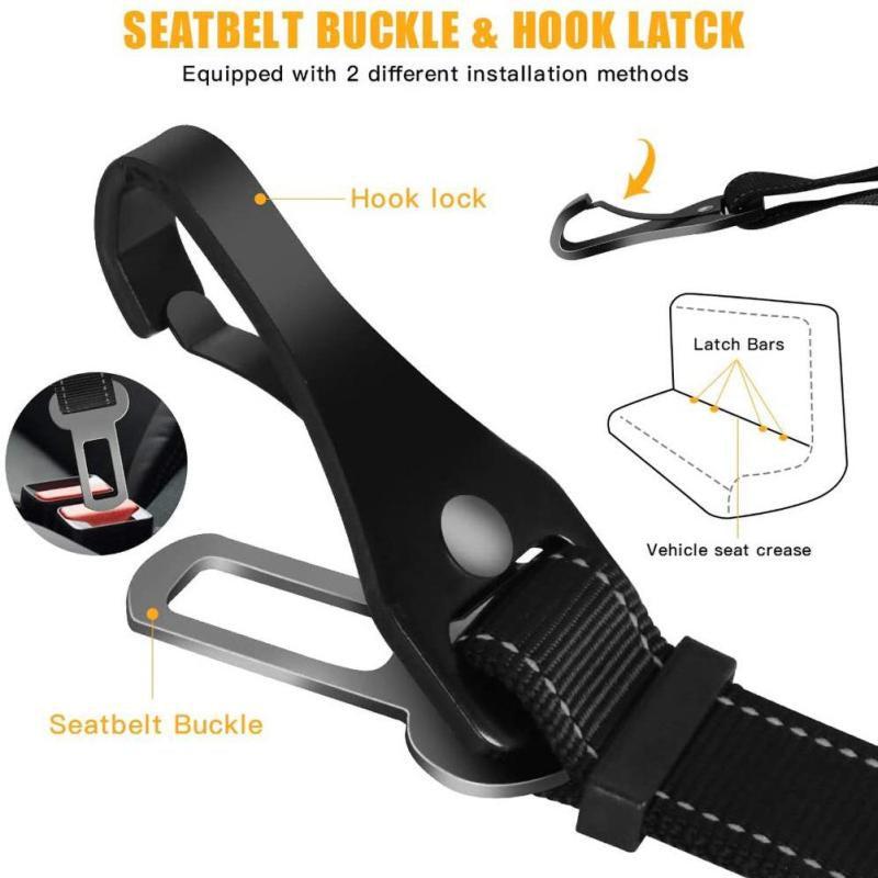 Adjustable Reflective Dog Seat Belt for Car Safety Travel