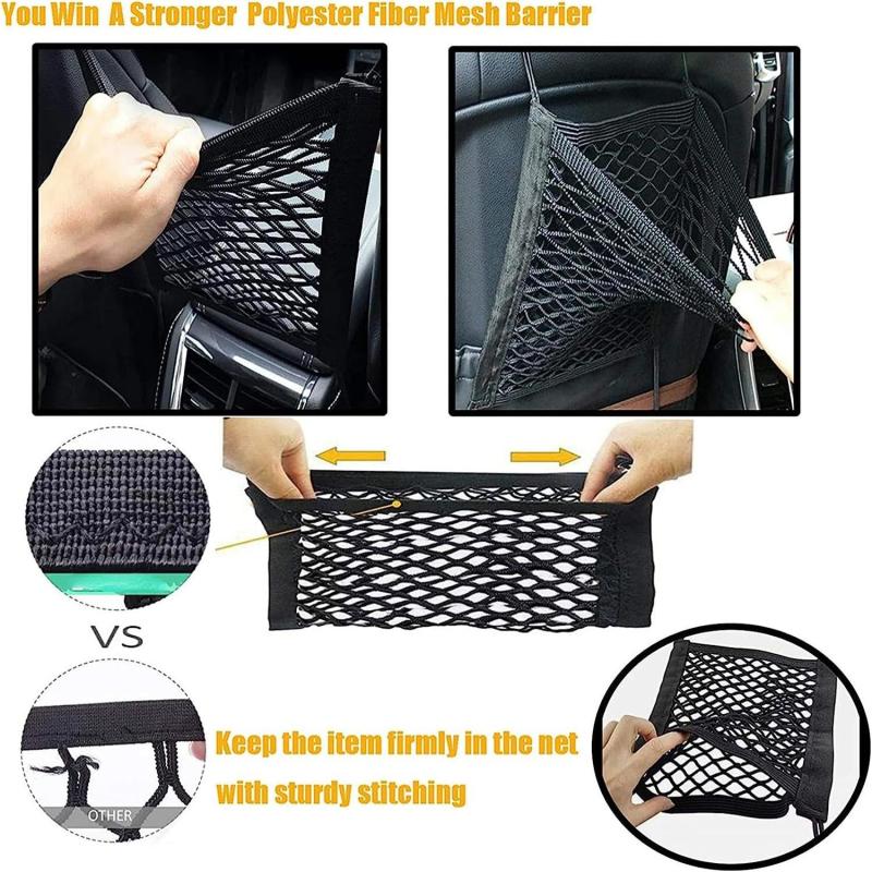 Dog Car Net Barrier Pet Barrier With Auto Safety Mesh Organizer