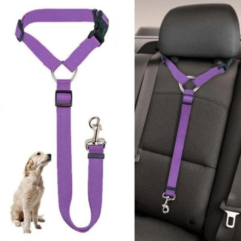 Pet Car Seat Belt Nylon Lead Leash Safety Harness Collar