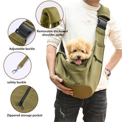 Pet Sling Carrier Breathable Dog Shoulder Bag Hands-Free Backpack