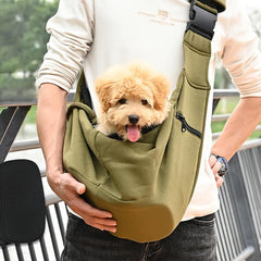 Pet Sling Carrier Breathable Dog Shoulder Bag Hands-Free Backpack