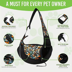 Pet Dog Sling Carrier Mesh Hand Adjustable Dog Carrier Bag Travel Sling