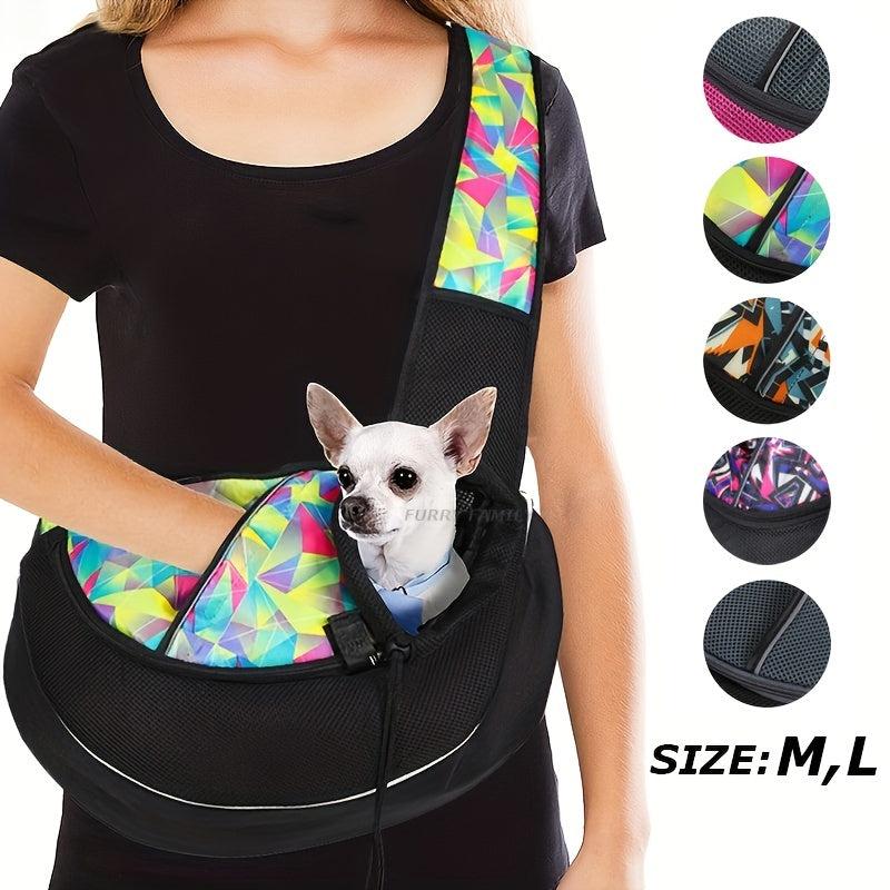 Pet Dog Sling Carrier Mesh Hand Adjustable Dog Carrier Bag Travel Sling