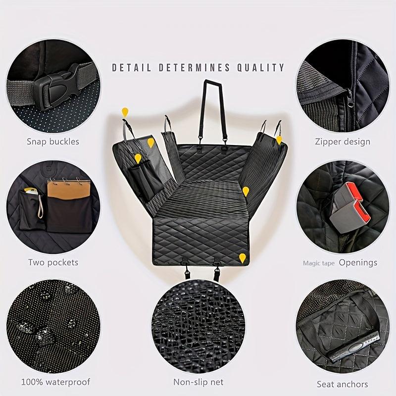 Waterproof Dog Car Seat Cover with Mesh Window