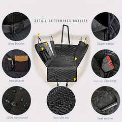Waterproof Dog Car Seat Cover with Mesh Window