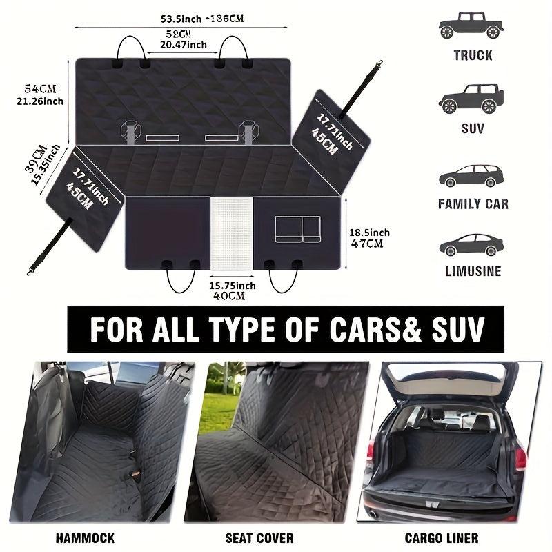Waterproof Dog Car Seat Cover with Mesh Window