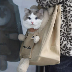 Bear Shaped Pet Shoulder Bag Comfortable Cat Carrier Bag