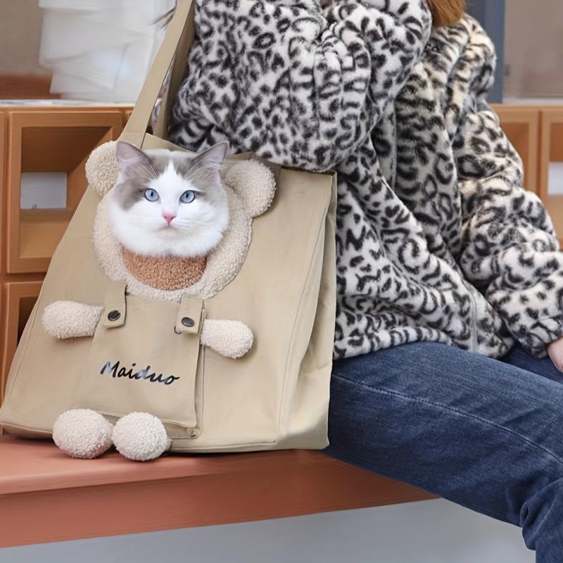Bear Shaped Pet Shoulder Bag Comfortable Cat Carrier Bag