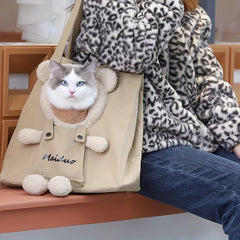 Bear Shaped Pet Shoulder Bag Comfortable Cat Carrier Bag