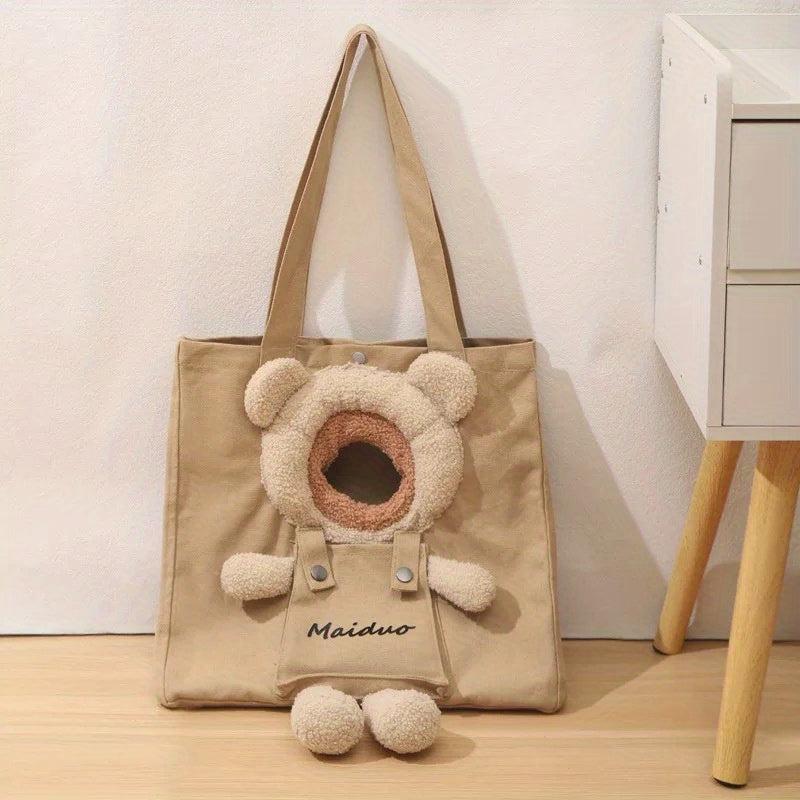 Bear Shaped Pet Shoulder Bag Comfortable Cat Carrier Bag