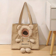 Bear Shaped Pet Shoulder Bag Comfortable Cat Carrier Bag