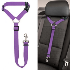 2 In 1 Pet Car Seat Belt Nylon Lead Leash Backseat Safety Belt for Dog & Cat