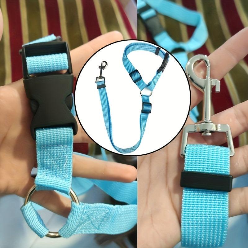 2 In 1 Pet Car Seat Belt Nylon Lead Leash Backseat Safety Belt for Dog & Cat