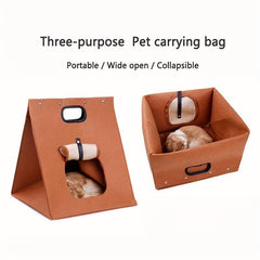 Foldable Felt Cat House Portable Washable Pet Bed for Travel