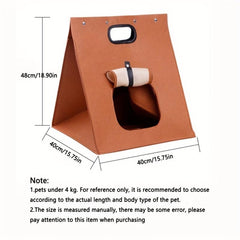 Foldable Felt Cat House Portable Washable Pet Bed for Travel