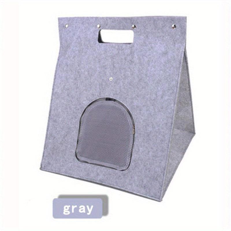 Foldable Felt Cat House Portable Washable Pet Bed for Travel
