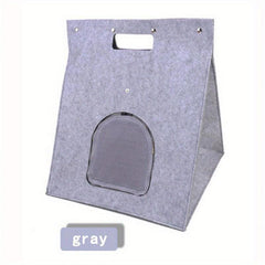 Foldable Felt Cat House Portable Washable Pet Bed for Travel