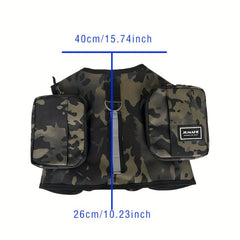 Camouflage Dog Self Backpack Portable Pet Vest For Going Out