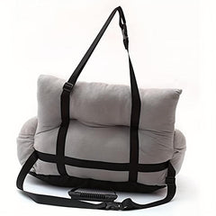 Cozy Dog Car Seat with Storage Pocket for Small Pets