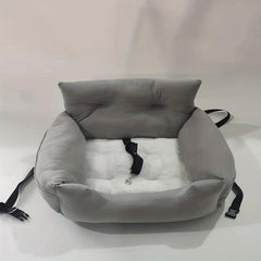 Cozy Dog Car Seat with Storage Pocket for Small Pets