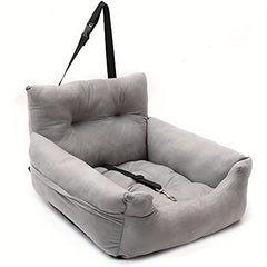 Cozy Dog Car Seat with Storage Pocket for Small Pets