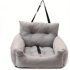 Cozy Dog Car Seat with Storage Pocket for Small Pets