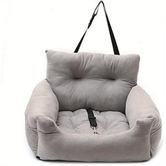 Cozy Dog Car Seat with Storage Pocket for Small Pets