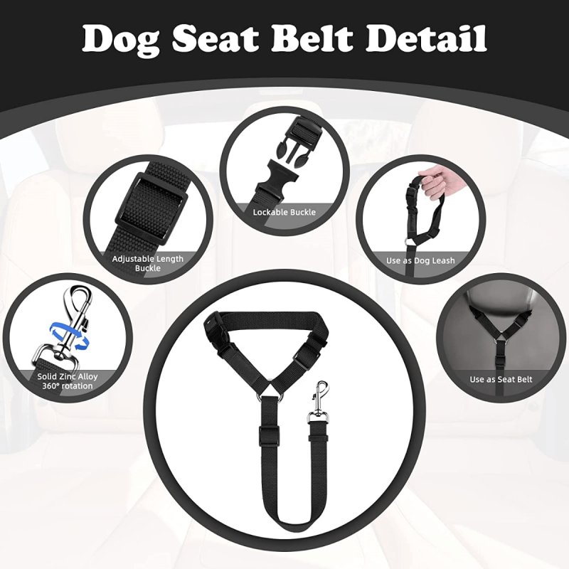 Waterproof Dog Car Seat Cover & Seat Belt Strap for Cars Trucks