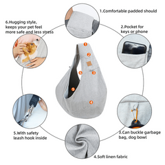 Hands-Free Pet Sling Carrier for Dogs and Cats