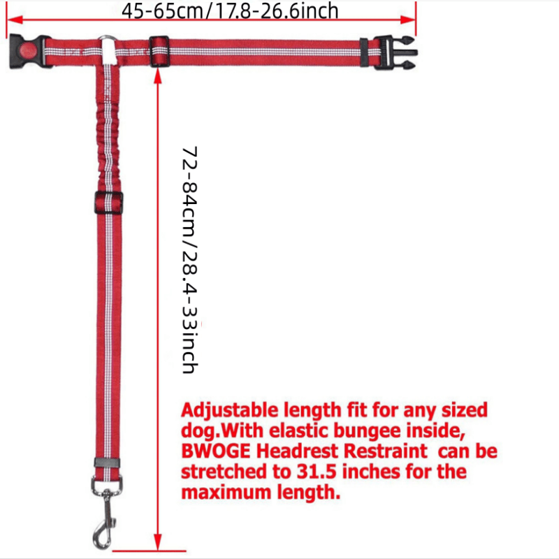 3pcs Set Retractable Dog Car Seatbelts Adjustable Pet Seat Belt