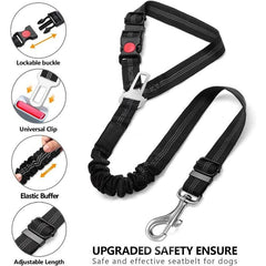 3pcs Set Retractable Dog Car Seatbelts Adjustable Pet Seat Belt