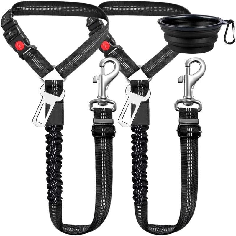 3pcs Set Retractable Dog Car Seatbelts Adjustable Pet Seat Belt