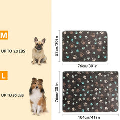 Soft Grey Paw Print Fleece Pet Blanket for Dogs