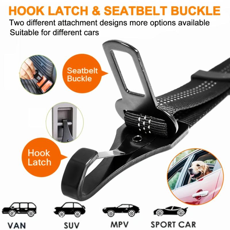 Heavy Duty Dog Seat Belt Nylon Retractable Vehicle Safety Harness