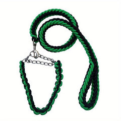 Nylon 8-Strand Braided Dog Leash & Collar Set for Large Dogs