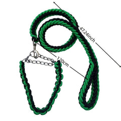 Nylon 8-Strand Braided Dog Leash & Collar Set for Large Dogs
