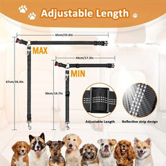 3-in-1 Dog Seat Belt for Car with Metal Buckle - Small Dogs