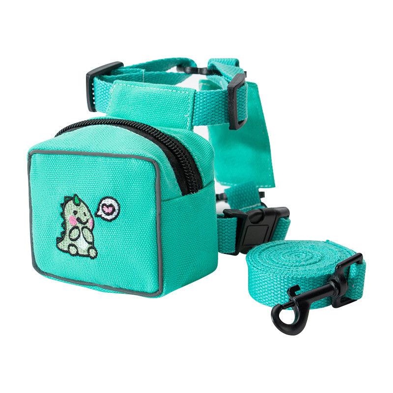 Dog Cartoon Backpack Harness Leash for Training Walking