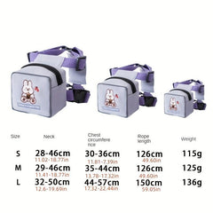 Dog Cartoon Backpack Harness Leash for Training Walking