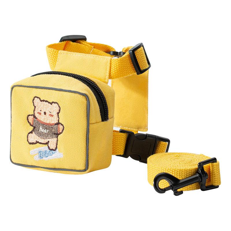 Dog Cartoon Backpack Harness Leash for Training Walking