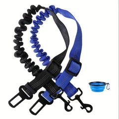 3pcs Retractable Dog Seat Belt Adjustable Pet Safety for Vehicles