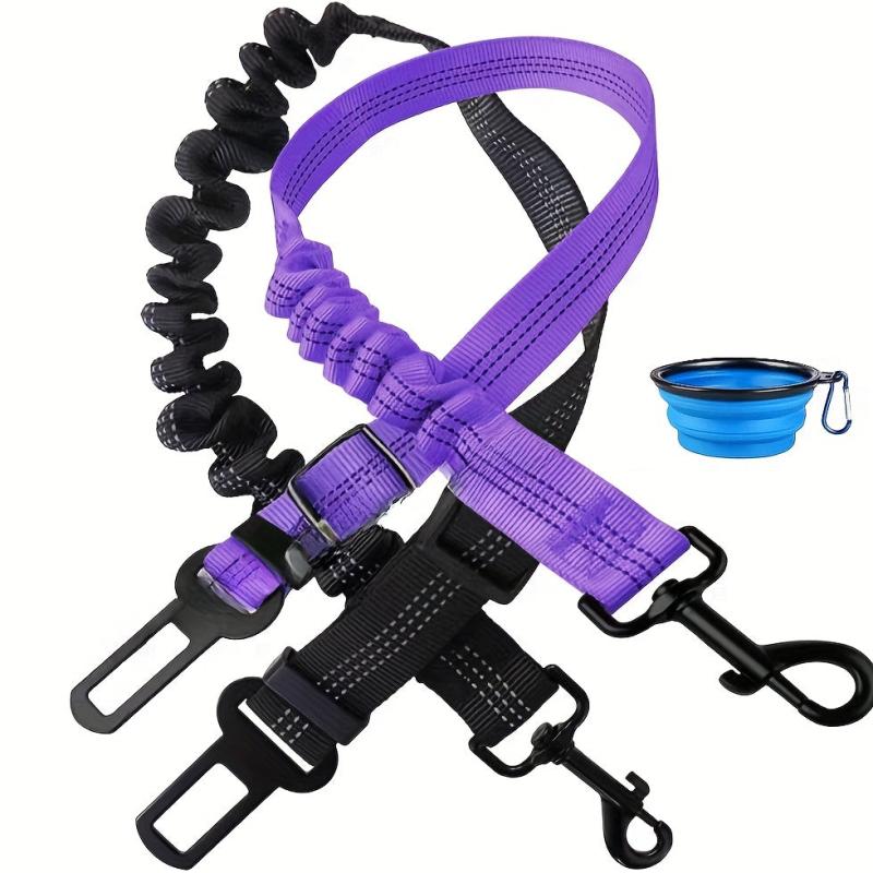 3pcs Retractable Dog Seat Belt Adjustable Pet Safety for Vehicles