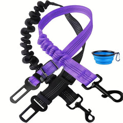 3pcs Retractable Dog Seat Belt Adjustable Pet Safety for Vehicles